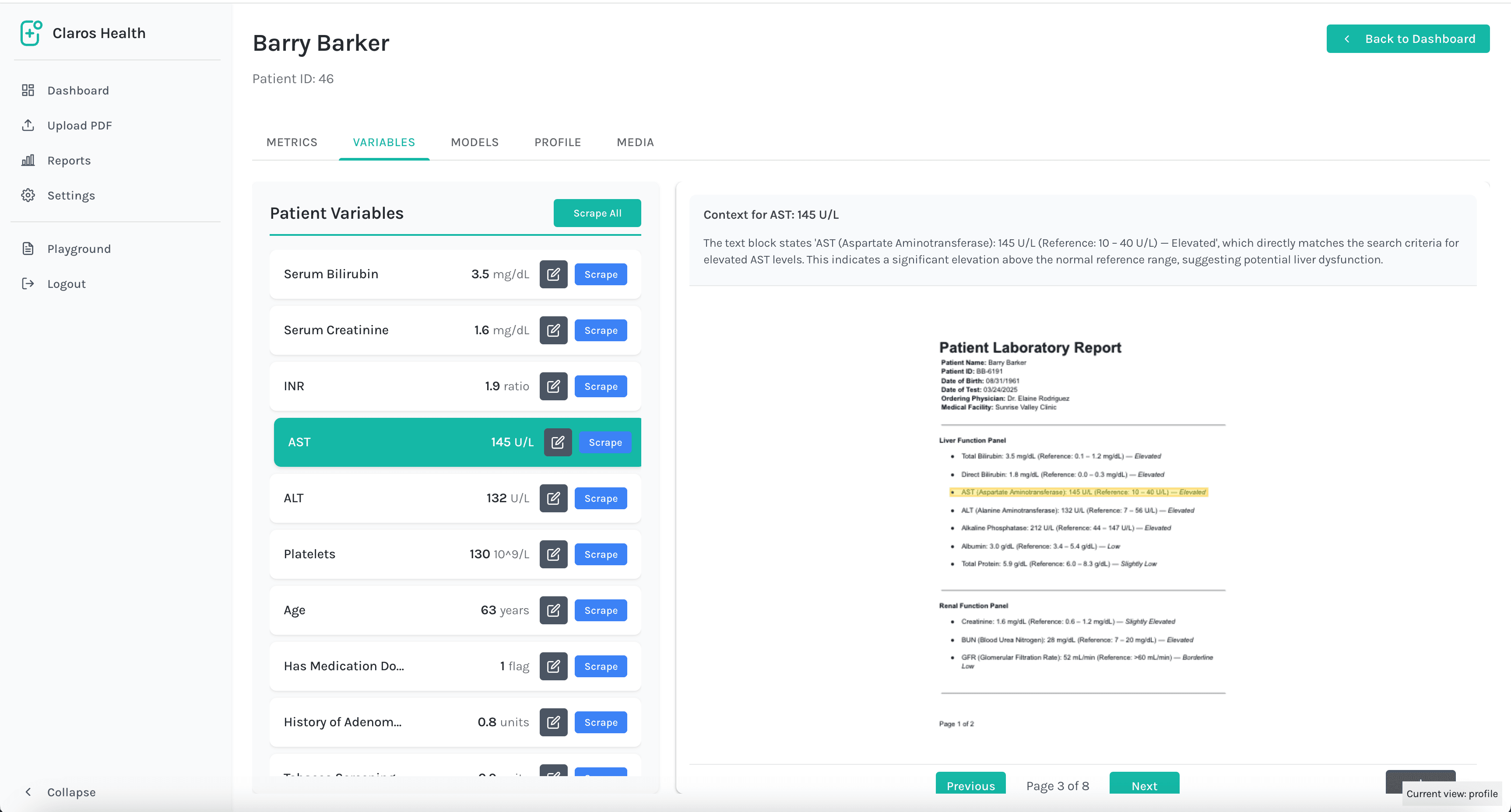 Automatic Scraping Dashboard